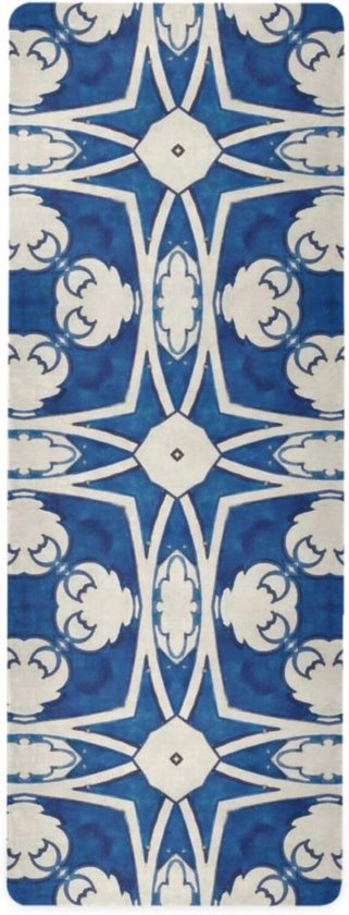 Yoga Mat - Fitness Tapijt - Hot Yoga - Antislip Natuurrubber - 180 x 66 cm - Donkerblauw Bohemian