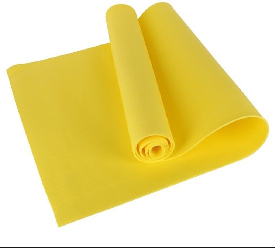 Yoga Mat Geel 61 x 173 cm en 6 mm dik van Merkloos
