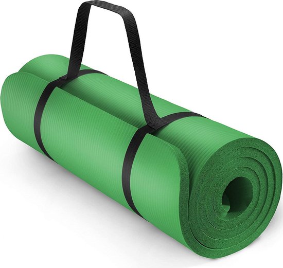Yoga mat groen 1 cm dik van Tunturi