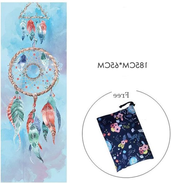 Yoga Mat Handdoek - Microfiber Doek - Zweetabsorberend Trainen - Inclusief Draagtas - 185x65cm - Patroon 5