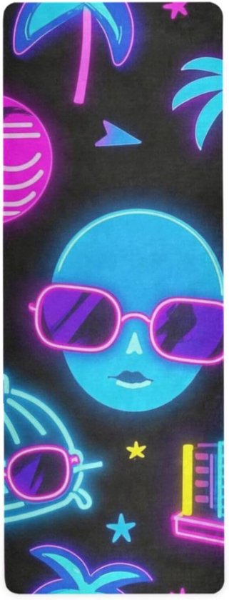 Yoga Mat Handdoek - Pilates Mat - Hot Yoga - Antislip Absorberend - 71x26 Inch - Zomer Neon