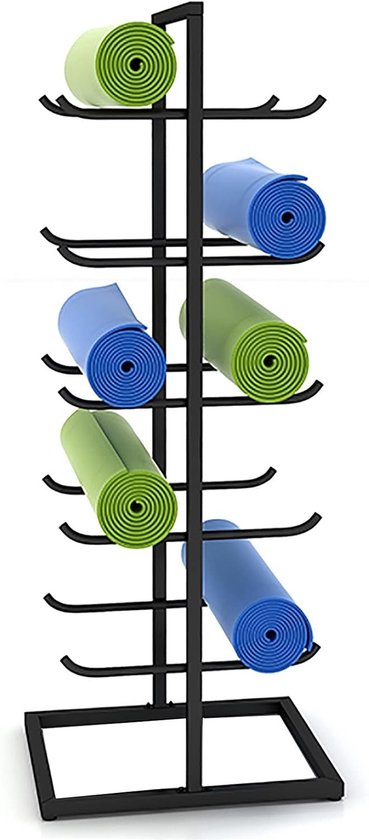 Yoga Mat Houder - Opbergrek Fitness - Sportmateriaal Organiseren - 5 Lagen Capaciteit - 100 x 40 x 130 cm