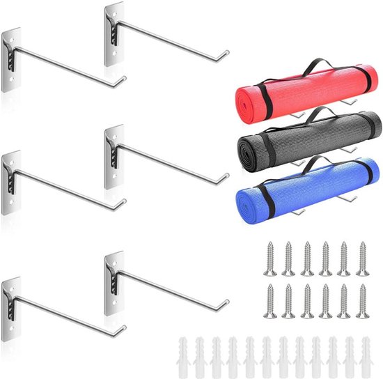 Yoga Mat Houder - Wandrek Yoga Mat - Home Gym Opslag - Ruimtebesparend Ontwerp - 20.3 x 6.6 cm