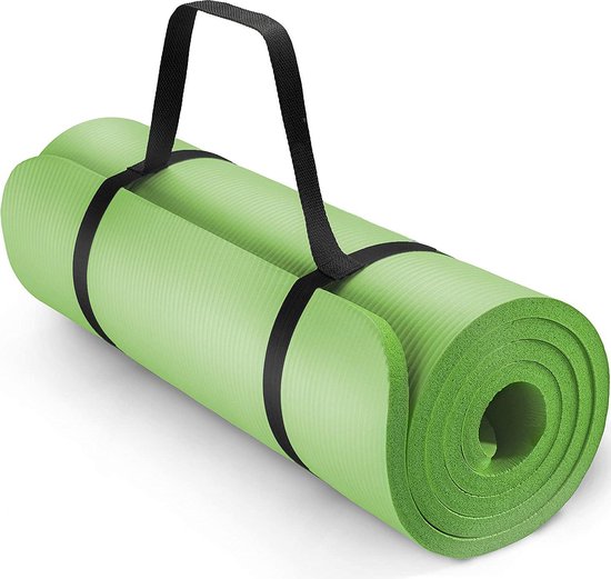 Yoga mat lichtgroen 1 cm dik, fitnessmat, pilates, aerobics van Avento