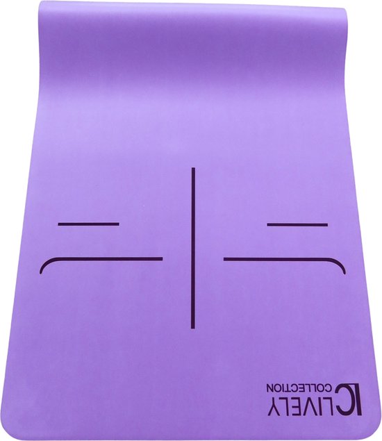 yoga mat -natuurlijk rubber - bio yogamat - PU yogamat  - ashtanga mat - pro grip - 183 cm x 81 cm x 4mm - lavendel paars van Valhalla Fitness