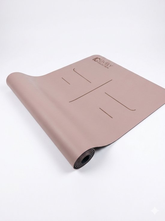 Yoga Mat Natuurlijk Rubber & PU – Antislip Yogamat 181x61 cm – 4mm – Ashtanga & Hot Yoga Mat – Premium Grip - light coffee van Merkloos