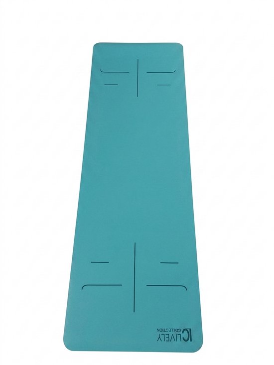 Yoga Mat Natuurlijk Rubber PU – Antislip Yogamat 183x61cm – 4mm Premium Grip Mat – Hot Yoga & Ashtanga – turquoise