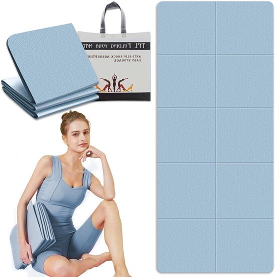 Yoga mat Opvouwbare reisyogamat 183 x 61 cm antislip inclusief tas 6 mm sportmat fitness pilates sport gymnastiekmat - Opvouwbaar - Reisyogamat van Avento