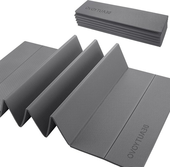 Yoga mat opvouwbare TPE-yogamat - antislip yoga mat - dik 8 mm - sportmat - fitnessmat - antislip - groot 183 x 61 cm - gymnastiekmat - voor buiten en thuis - trainingsmat voor yoga van Merkloos