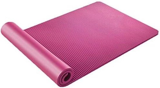 Yoga Mat, Pilates en Gymnastiek10mm Dikke Grote Oefenmat, Anti-Scheur Milieuvriendelijk met Draagbanden, Premium voor Pilates, Fitness, Vrouwen en Mannen, Een Roze, 185cm* 80cm*10mm
