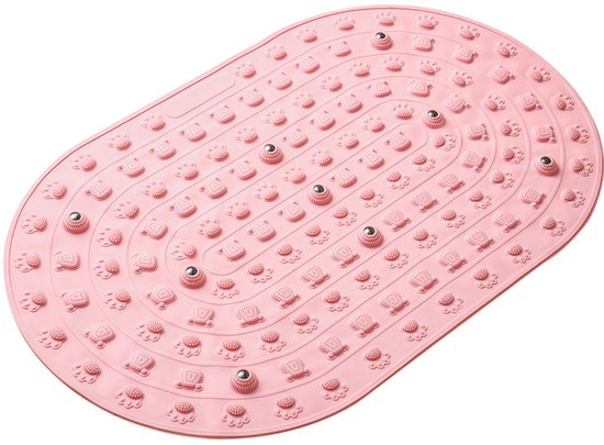 Yoga mat-Roze voetmassagemat 40x60cm met kattenpootjespatroon | Opvouwbaar antislip design | Acupressuur voor voetdrukpunten | Geschikt voor badkamer en staand bureau
