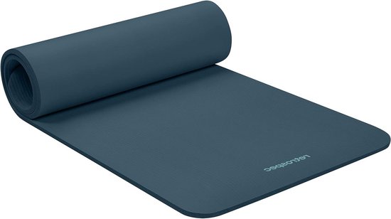 Yoga mat Solana 1/2 inch dik - antislip oefenmat stretch vloer fitness - oceaanblauw - mannen vrouwen yogapilates