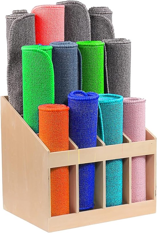Yoga Mat Storage Rack 6-Slot Wooden Freestanding Organizer for Yoga Studio, Gym & Home – Multi-Purpose Yoga Mat, Blanket & Fitness Equipment Holder