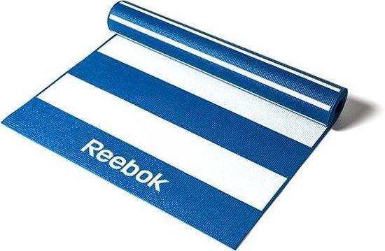 Yoga mat Stripes dubbelzijdig Reebok 4mm blauw van Reebok