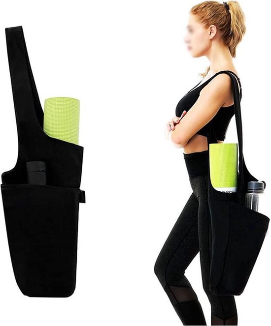 Yoga Mat Tas, Opvouwbare Canvas Yoga Oefenmat Tote Sling Carrier Schoudertas van Merkloos
