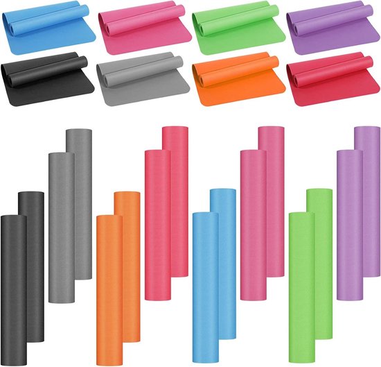 Yoga Mats - Gymnastiekmatten Oefenmatten - Fitness Oefeningen Thuis - Antislip Textuur - 172cm x 61cm x 4mm - Meerdere Kleuren