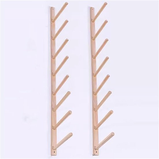 Yoga Matten Rek - Wandrek Gym - Fitnessruimte Organiseren - Ruim Ontwerp - 30 cm Lengte - Houtkleur