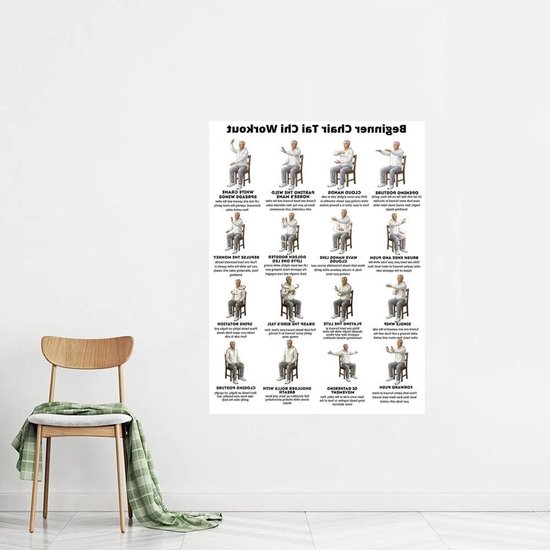Yoga Oefenposter - Fitness Prints - Thuis Workout - Canvas Schilderij - 50x70cm - Ongelijst