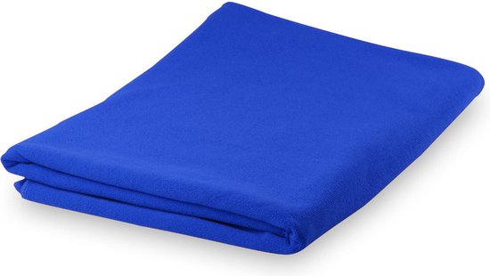 Yoga of fitness microvezel handdoek - blauw - 150 x 75 cm - ultra absorberend - super zacht - sporthanddoeken
