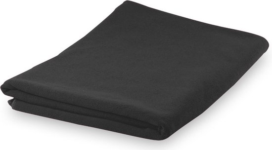 Yoga of fitness microvezel handdoek - zwart - 150 x 75 cm - ultra absorberend - super zacht - sporthanddoeken