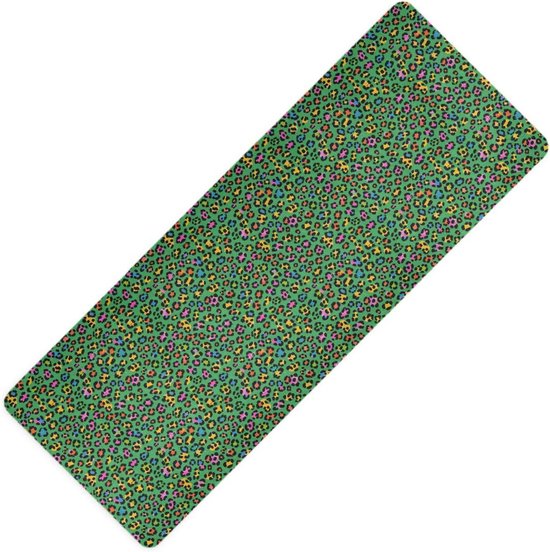 Yoga Pilates Mat - Oefenmat - Buiten Sporten - Natuurlijk Rubber - 71x26 Inch - Luipaard Groen