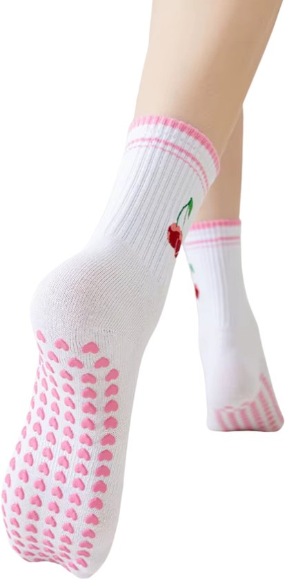 Yoga & Pilates-sokken – Antislipsokken voor dames - Grip sokken voor dans - fitness - Roze - Maat 35-38 - Comfortabel katoen – 1 paar van Senzup