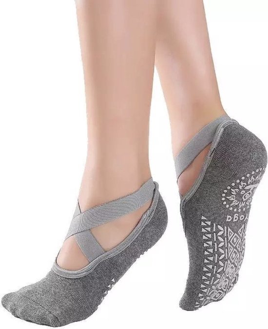 Yoga & Pilates sokken met antislip - Ballerina Yoga - dichte tenen - anti slip - Grijs - Grey van ToeSox