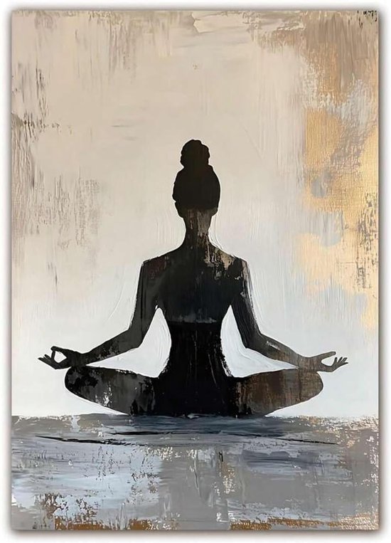 Yoga Positie Canvas - Wanddecoratie Kunstprint - Woonkamer Decoreren - Hoge Resolutie Afbeelding - 70x100 cm - Frameloos