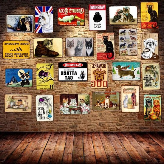Yoga Poster Metaal - Vintage Wanddecoratie - Woonkamer Decoratie - Gevouwen Randen Veiligheid - 20 x 30 cm - Meerdere Kleuren