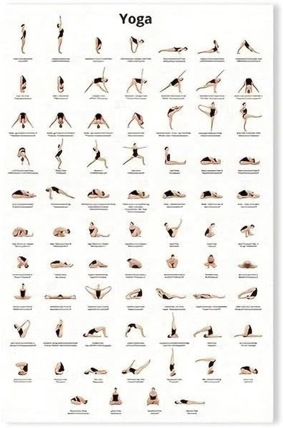 Yoga Poster - Wanddecoratie Canvas - Home Decoratie - HD Prints - 40x50cm - Meerdere Kleuren