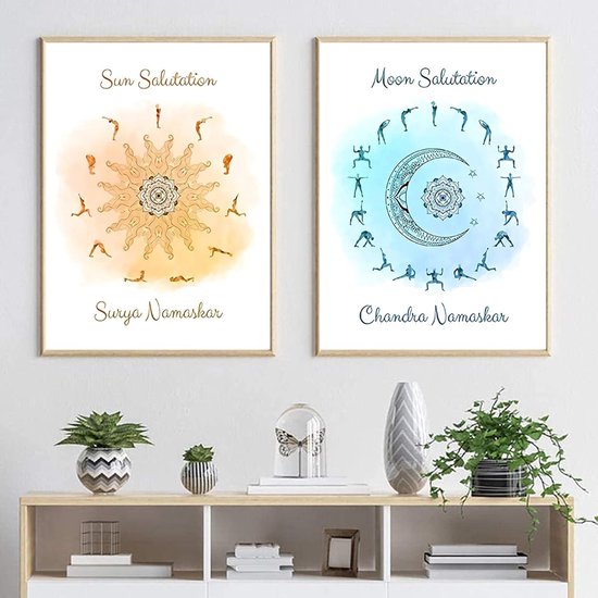Yoga Poster - Wanddecoratie - Ruimte Decoratie - Anti-fade Technologie - 50x70cm - Multicolor