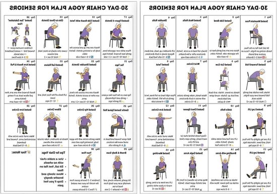 Yoga Posters - Fitness Poses - Thuis Sporten - Gewrichtsvriendelijke Oefeningen - 20 x 25 cm - Meerdere Kleuren