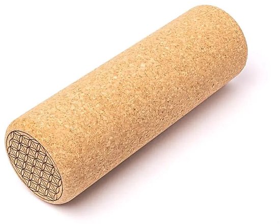 Yoga prop cilinder kurk Bloem des Levens - 30 cm x 10 cm van Merkloos