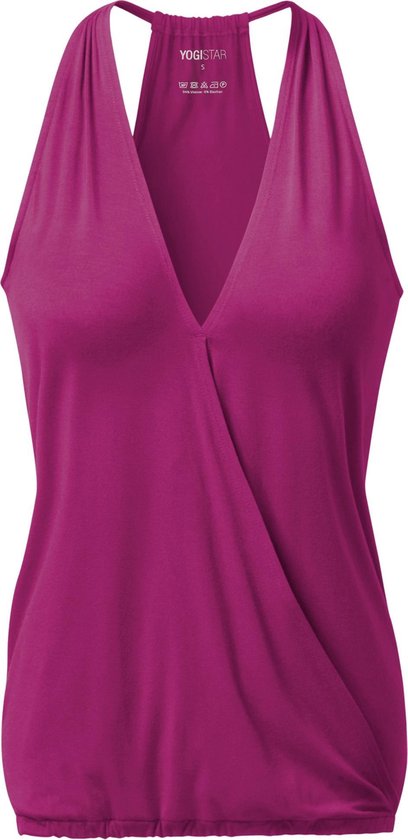 Yoga-Racerback V-Neck "ala" - raspberry S Loungewear shirt YOGISTAR van YOGISTAR