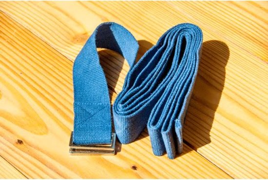 Yoga riem blauw van Merkloos