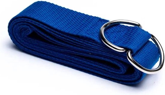 Yoga riem - D-ring - Katoen - Blauw van Sundara.