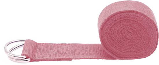 Yoga Riem D-ring Katoen - D-ring Yoga Riem - Zacht en Veilig Ontwerp - 1 Stuks - Voor Yoga en Stretching - roze van Stretch Yoga