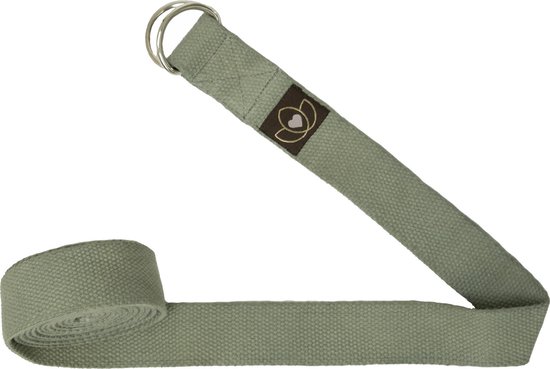 Yoga riem / strap extra lang asgroen - Lotus van Merkloos