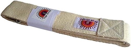 Yoga Riem - Stretch Band - Veilig Rekken - Metalen Schuifgesp - 2 Meter Lengte - Natuurlijk