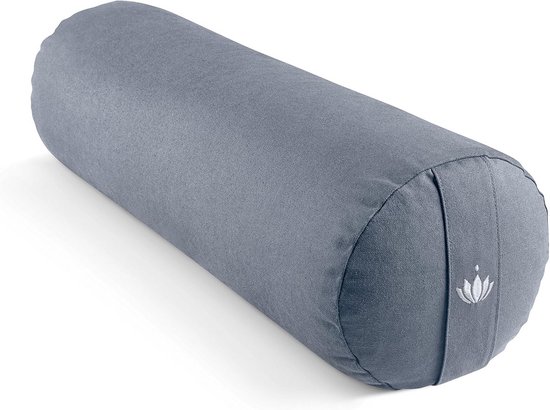 Yoga Rol - Cilinder Kussen - Rustgevende Houdingen - GOTS Gecertificeerd - 64 x 24 cm - Grijs