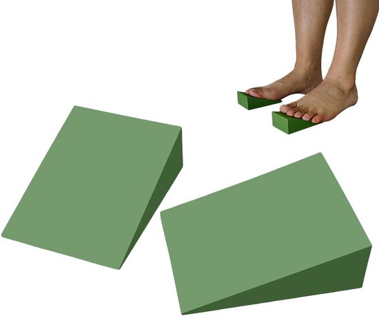 Yoga Schuim Wiggen - Squat Blokken - Fitness Ondersteuning - Stabiele Basis - 2 Stuks - Groen