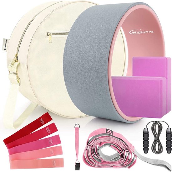 Yoga Set - Fitness Hulpmiddelen - Stretchen Balans - Complete Set - 11 Inch Wiel - Grijs