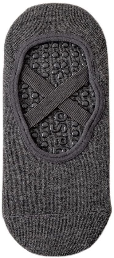 Yoga Sokken Antislip - 2 Paar - Geschikt voor Yoga/Dans/Fitness - Katoen - Eén Maat - Donkergrijs
