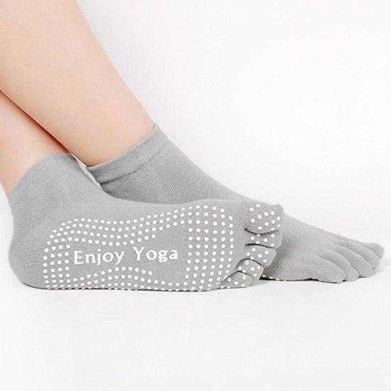Yoga sokken - Antislip - Grijs - Losse tenen - Maat 36-40 van ToeSox