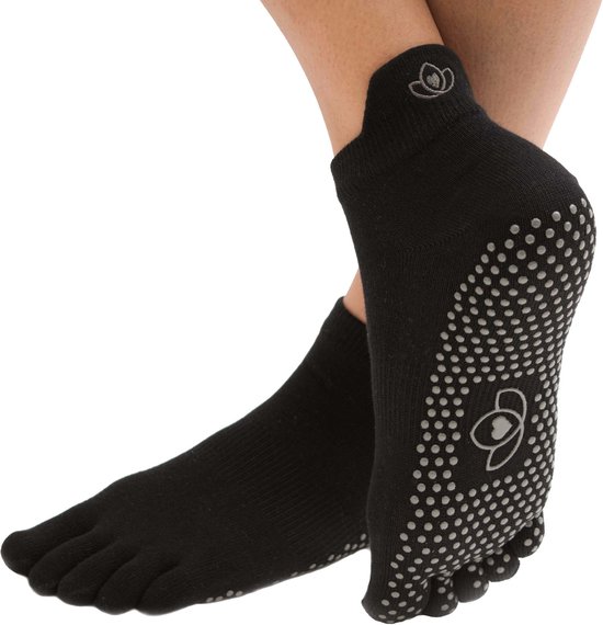 Yoga sokken antislip zwart - Lotus van Merkloos