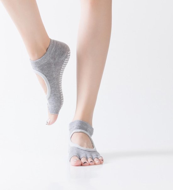 Yoga sokken Grijs - Vrouwen - One Size - Dames - Grip sokken - Yoga Socks - 1 paar van ToeSox