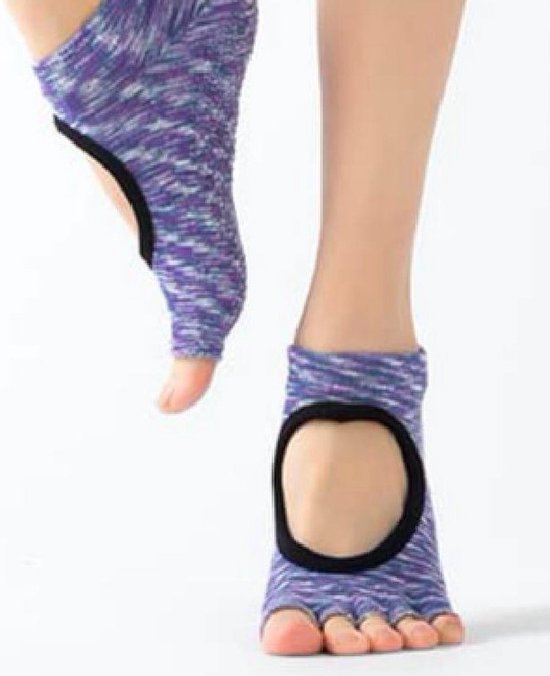Yoga Sokken Met Anti Slip Onderkant I Antislip Sokken I Pilates Sokken I Maat 36-40 I Blauw Patroon van Sockletix