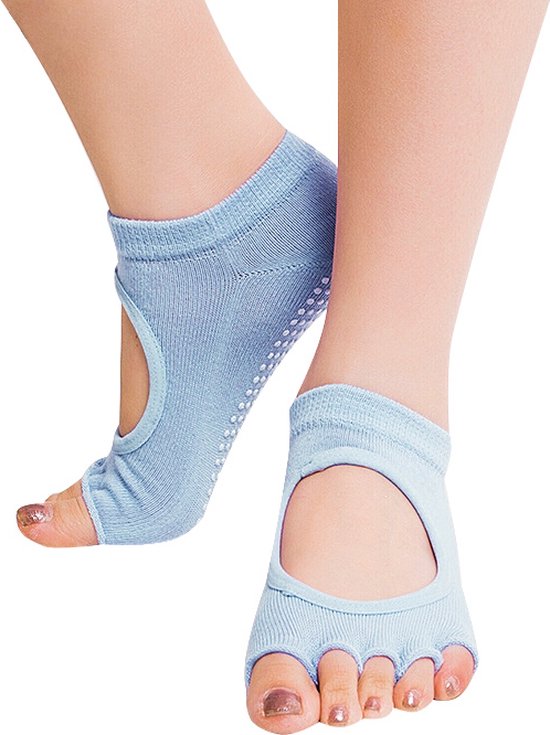 Yoga Sokken Met Anti Slip Onderkant I Antislip Sokken I Pilates Sokken I Maat 36-40 I Lichtblauw van MYSENLAN