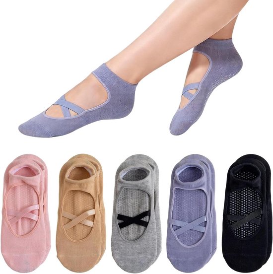 Yoga Sokken - Pilates Sokken - Dans en Fitness - Antislip Bandjes - One Size - Meerdere Kleuren