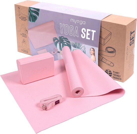 Yoga Starterset voor Beginners - Compleet met Yogamat, Yogablok, Yoga Riem en Meer voor Pilates en Fitheid
